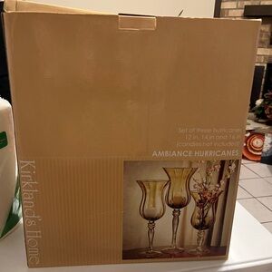 Amber Glass Hurricane Set